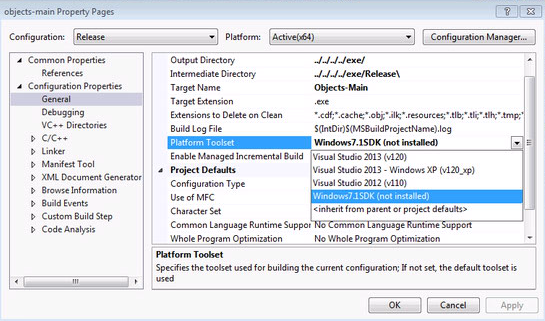 Visual Studio Platform Toolset