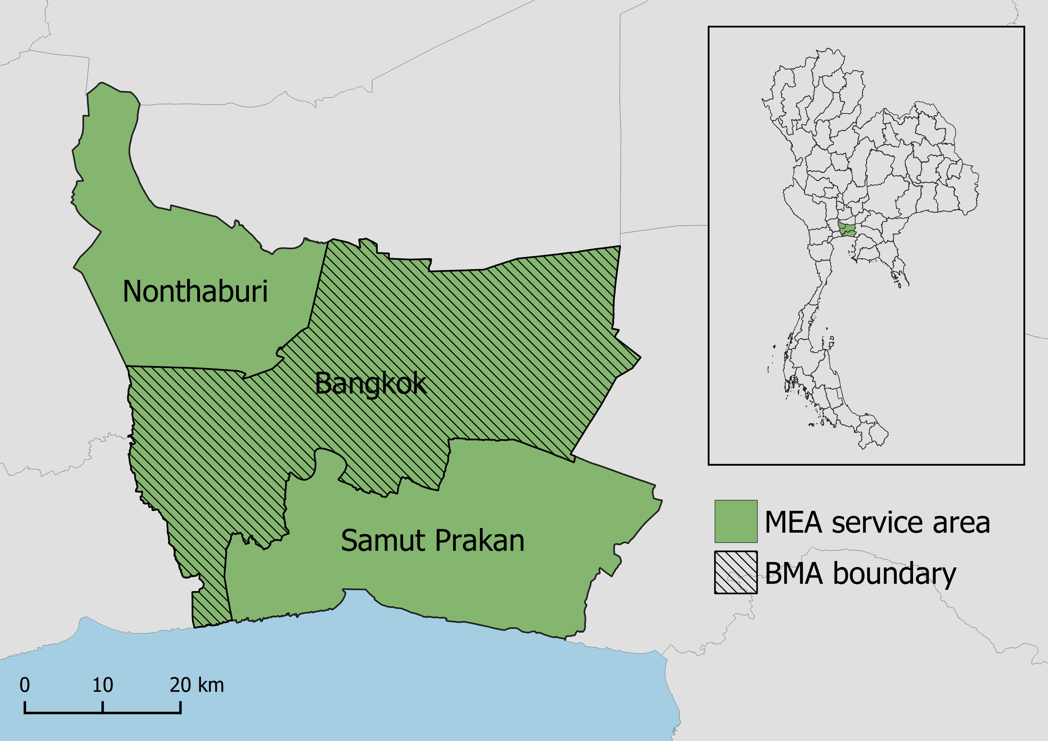 Map of analysis regions in Thailand